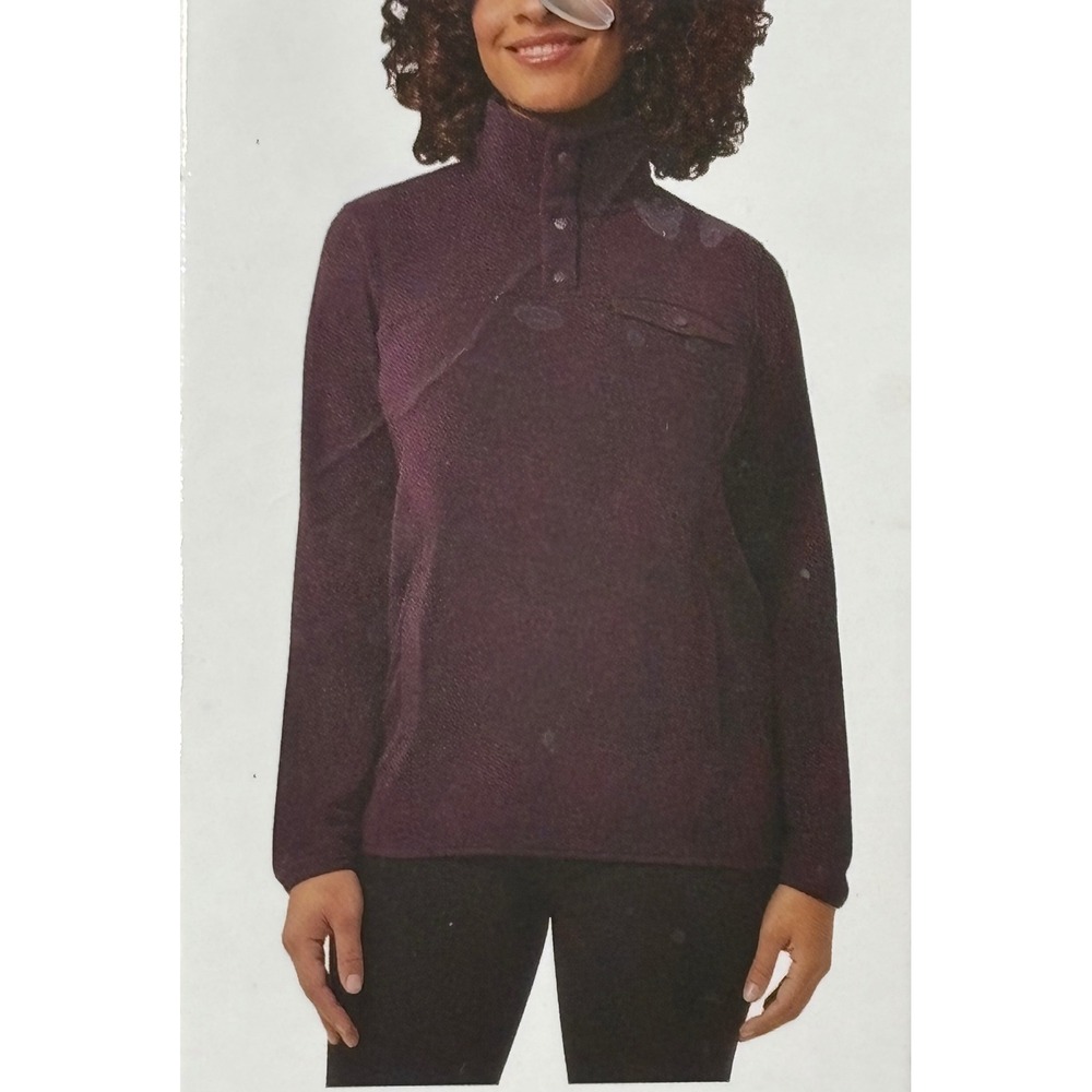 NWT 32 Degrees Women's Purple Fleece Snap Neck Pullover Sweatshirt Size XL - Picture 8 of 8